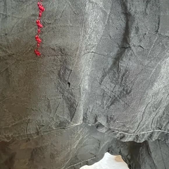 Johnny Was Charcoal and Crimson Embroidered Tunic - Picture 2 of 5